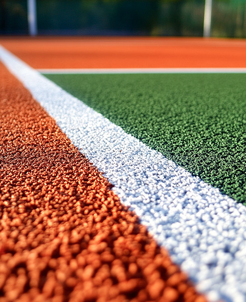 Différentes couleurs de pelouse synthétique pour sport