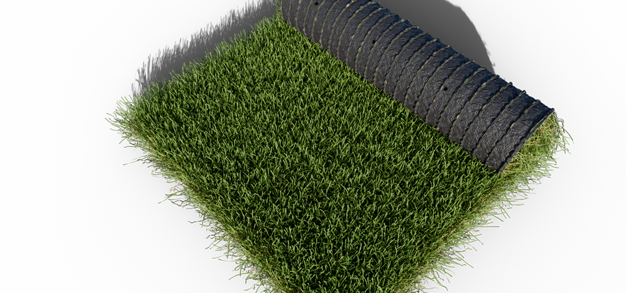 Pelouse synthétique modèle Saturno 50 en rouleau vu de dessus