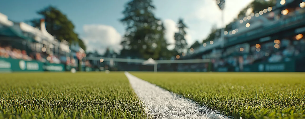 Gazon artificiel sur terrain de Tennis