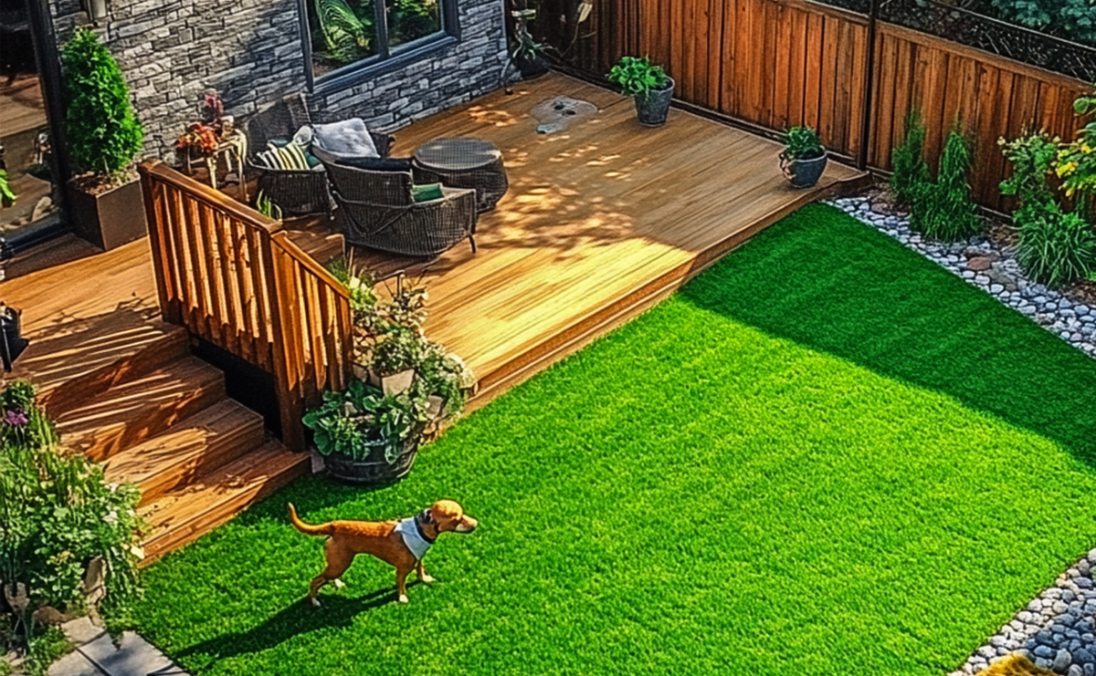 Gazon Synthétique : les Différences Entre Sport et Ornemental 3 jardin en gazon synthétique