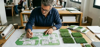 Illustration : Architectes et maîtres d’œuvre : pourquoi choisir le gazon synthétique pour vos projets d’aménagement ?