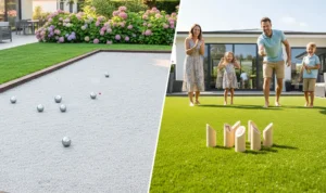 Illustration : Remplacer son terrain de boules par du gazon synthétique